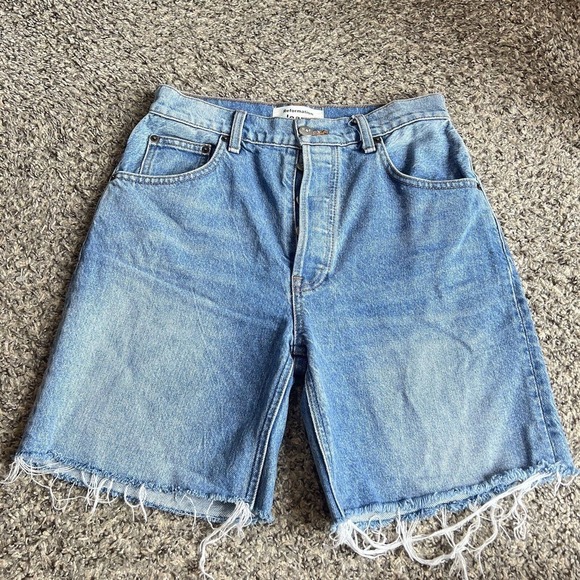 Reformation Jeans Allie Jean Shorts Womens 24 Shasta Blue Wash Mid Thigh Length - Picture 1 of 6